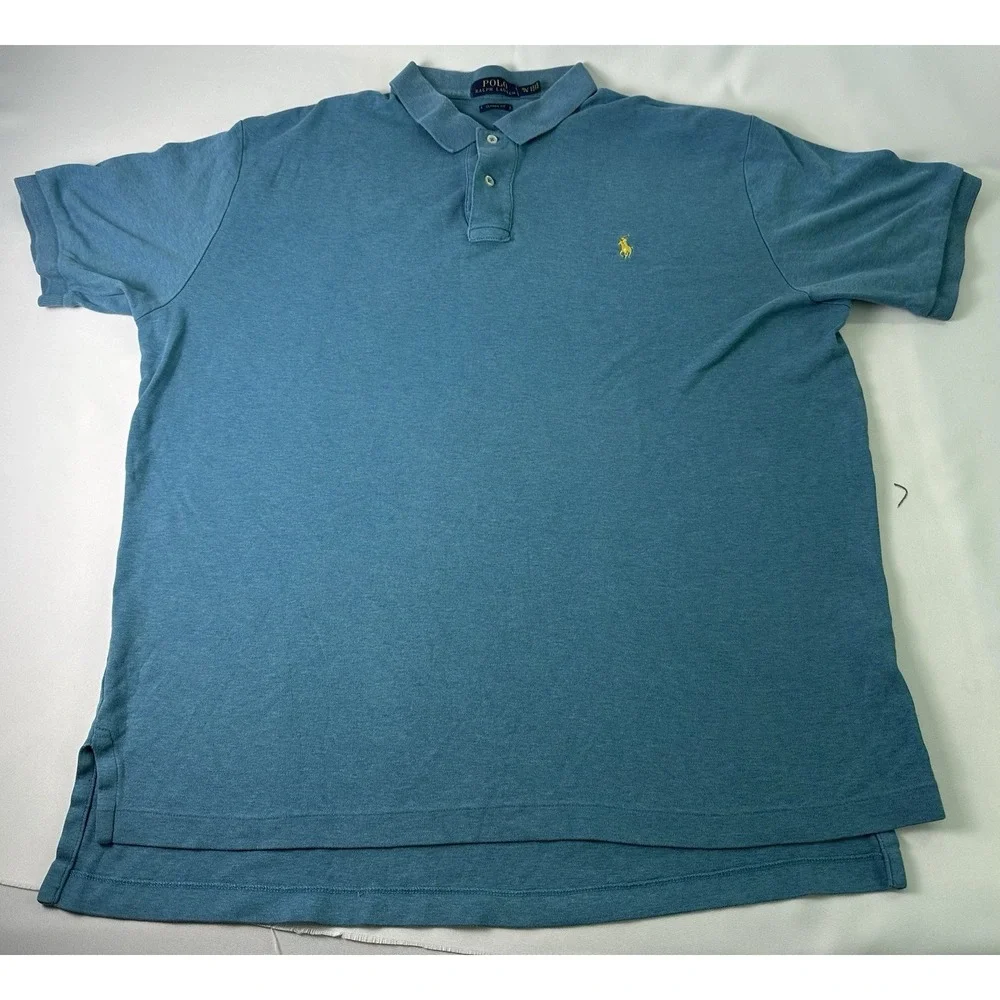 Polo By Ralph‎ Lauren Polo Shirt Men's Size XL BLUE Classic Fit Yellow Pony